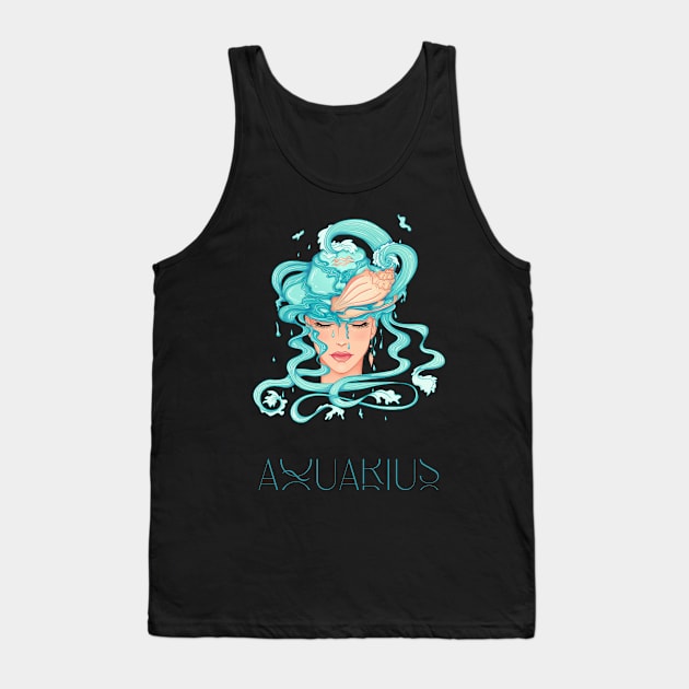 Aquarius Zodiac Tank Top by ACH PAINT